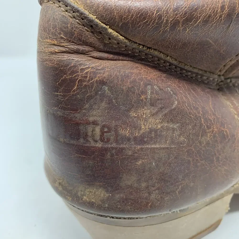 Vintage Matterhorn Brown Size 7.5 EE pull On Boots Vibram Soles Hard-Toe